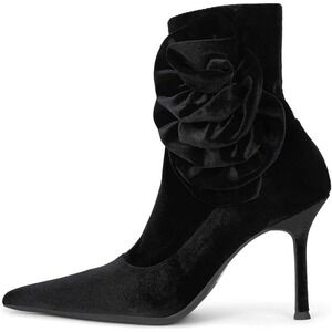 Jeffrey Campbell Florette Bootie Black Crushed velvet Stiletto size 8.5 - 9 New